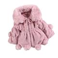 Winter Savings Clearance! Suokom Kids Baby Girls Winter Solid Cartoon Faux Wool Sweater Jacket Plus Velvet Thickening Coat Cloak Jacket Baby Sweater Girls Outerwear Jackets & Coats Pink