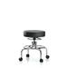 Orren Ellis Karris Vinyl Screw-Lift Height Adjustable Lab Stool w/ Casters Plastic/Metal in Gray/Black | 28 H x 16 W x 16 D in | Wayfair