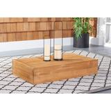 Joss & Main Azul Teak Outdoor Coffee Table Wood in Brown/White | 7.9 H x 40 W x 23.75 D in | Wayfair 7100128BFF8B4A298F16EB98A194722D
