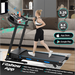 Gzxs Electric Treadmill Foldable 3.25HP Workout Running Machine Pulse Sensor Bluetooth APP Black