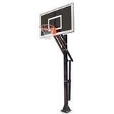 Slam Eclipse-BP Steel-Smoked Glass In Ground Adjustable Basketball System Scarlet