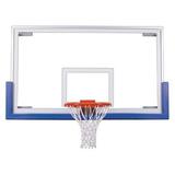 FT235 Tempered Glass 42 X 72 in. Unbreakable Short Glass Backboard Royal Blue