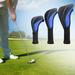 Golf Club Head Cover with Interchangeable Tags Golf Club Headcovers Set Protective Covers Blue