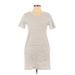 Wishlist Casual Dress - Mini Scoop Neck Short sleeves: White Print Dresses - Women's Size Small