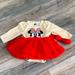 Disney Dresses | Minnie Mouse Christmas Dress With Matching Bow | Color: Red | Size: 9-12mb