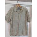 Columbia Shirts | Columbia Men's Button Down Short Sleeve Shirt Almost Vintage | Color: Cream/Green | Size: Xl