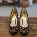 Michael Kors Shoes | Michael Kors Leopard/Cheetah Print Peep-Toe Heels | Color: Black/Brown | Size: 6