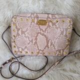 Michael Kors Bags | Michael Kors East West Jet Set Stud Pink Snakeskin Crossbody-New Without Tags | Color: Gold/Pink | Size: 10" W X 6" H X 2" D