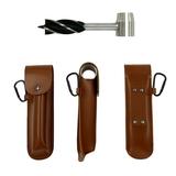 Pgeraug Auger bit Settlers Tool Hand Wrench Gear And Equipment Eye Wood Drill Peg And Manual Hole Maker Multitool For Camping Bushcrafting And Outdoor Backp Drill Bit Brown