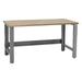 24 x 48 x 30 to 36 in. Adjustable Height Roosevelt Workbenches with 1.75 in. Thick Solid Maple Oiled Butcher Block Top Gray