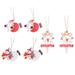 6PCS Christmas Tree Decorations Painted Wooden Pendant Christmas Tree Hanging Pendant for Tree Home Garden Yard (Flying Santa + Flying Snowman + White Angel)