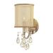 1 Light Contemporary Steel Wall Sconce with Translucent Gold Shade-13 inches H By 5.5 inches W-Antique Brass Finish Bailey Street Home 49-Bel-564710
