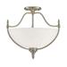 3 Light Semi-Flush Mount-Traditional Style with Transitional and Contemporary Inspirations-15.5 inches Tall By 18 inches Wide-Satin Nickel Finish