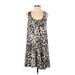 H&M Casual Dress - A-Line Scoop Neck Sleeveless: Black Animal Print Dresses - Women's Size Small - Print Wash