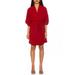 Dolman Sleeve Wrap Dress - Red - Alexia Admor Dresses