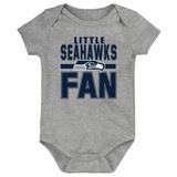 Newborn & Infant Heathered Gray Seattle Seahawks Little Fan Bodysuit