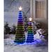 The Holiday Aisle® 47" H Slender Green Realistic Artificial Pine Feather Christmas Tree w/ 100 LED Color Changing/Combination Light in White | Wayfair