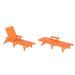 Beachcrest Home™ Montezuma 46.7" Long Reclining Chaise Lounge Set Plastic in Orange | 37.8 H x 27.6 W x 46.7 D in | Outdoor Furniture | Wayfair