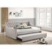 Beige Fabric Lianna Full Daybed with Twin Trundle-83"L x 57"W
