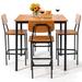 5 PCS Dining Table Set Counter Height Table and 4 Bar Stool Set