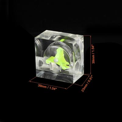 Flow Indicator, Acrylic Water Cooling Monitoring Green Square G1/4