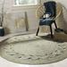 Hand Woven Oriental Jute Round Area Rug Grey 2x2 Living Room Indoor Garden Carpet Rug Doormat