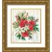 PI Studio 20x22 Gold Ornate Wood Framed with Double Matting Museum Art Print Titled - Red Floral II