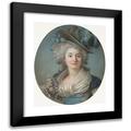 AdÃ©laÃ¯de Labille-Guiard 15x17 Black Modern Framed Museum Art Print Titled - A Fashionable Noblewoman Wearing a Plumed Hat (C. 1789)