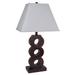 NEW Painted Espresso Base White Fabric Shade Socket Switch 30 Table Lamp 8306