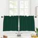 Goory Single Curtain Panel Solid Color Half Window Curtain Short Bathroom Curtain Cafe Tier Kitchen Scarf Door Window Drape 21#Dark Green W:42 xL:18