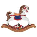 Horse Rocking Decoration Animal Figurine Xmas Figurines Hobbyhorse Christmas Landscape Micro Chair Mini Wooden Statue