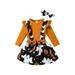 Toddler Girl 3Pcs Halloween Outfit Long Sleeve Pullover T-Shirt + Ghost Short Strape Skirt + Headband Baby Girls Clothes Set