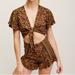 Free People Shorts | Free People Floral Surf Date Romper Jungle Green Size 12 | Color: Green/Red | Size: 12