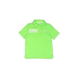 Adidas Short Sleeve Polo Shirt: Green Print Tops - Kids Girl's Size 8