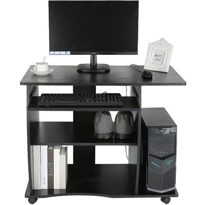 Bureau informatique table de bureau table informatique meuble pour ordinateur 90 x 50 x 75 cm noir