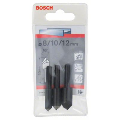 Accessories 2608596667 Kegelsenker-Set 3teilig 8 mm, 10 mm, 12 mm hss Zylinderschaft 1 Set - Bosch