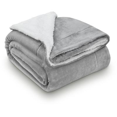 Fleecedecke mit Sherpa - flauschig, warm, waschbar - Decke / Plaid für Bett und Couch - Tagesdecke,