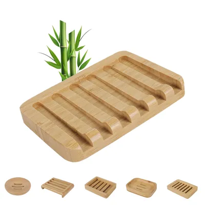 Support portable Regina avec base en silicone coordonnante bambou naturel plats bois assiette