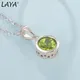 LAYA-Collier pendentif en argent regardé 925 pour femme péridot naturel lunette sertie bijoux