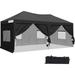 Quictent 10 x20 EZ Pop up Canopy Tent Party Tent Outdoor Canopy Event Gazebo Black