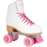 Lenexa Supreme Women s and Girl s Roller Skates - Ladies Outdoor and Indoor Quad Rink Skates - White and Pink