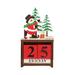 Christmas Wooden Calendar Decor Desktop Reusable Perpetual Calendar Creative Snowman Design Calendar Block Photography Props for Office Home Table Ornament