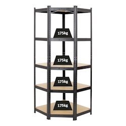 PROREGAL Eckregal Ragnar | HxBxT 180x70x40 cm | Fachlast 175kg | Schwarz | Schwerlastregal Stecksystem Lagerregal Regalsystem Image