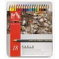 Caran Dache Pablo Set Of 18 Colour Pencils Water Resistant Artist Sketching Metal Case Tin Set 0666_318