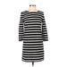 Old Navy Casual Dress - Sweater Dress: Black Stripes Dresses - Women's Size X-Small