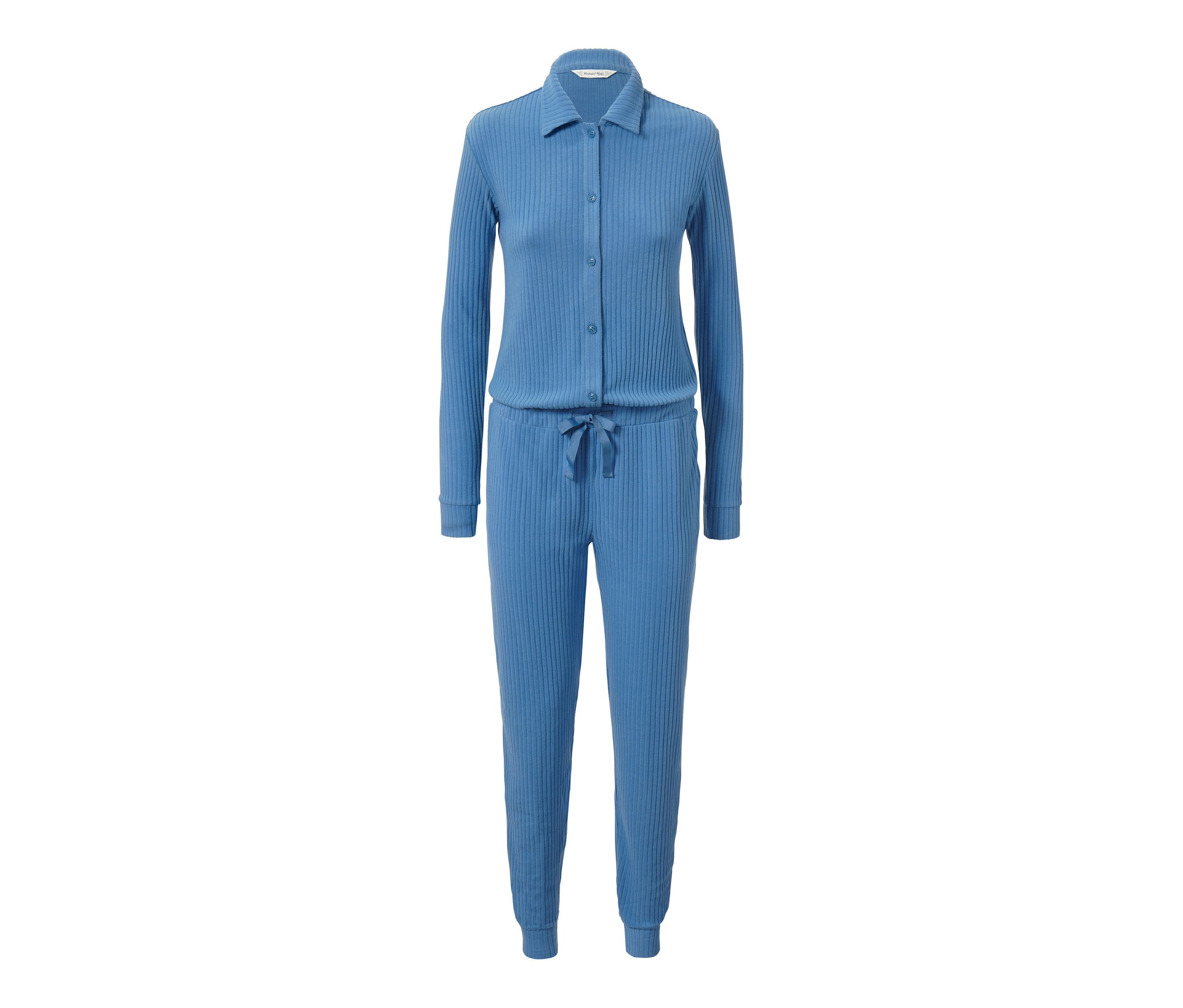 Tchibo - Gerippter Loungeoverall - Damen - Gr. L - blau