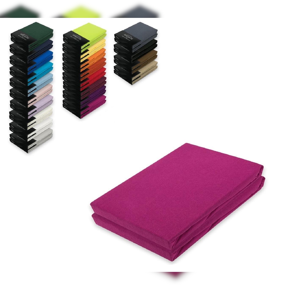 EXKLUSIV HEIMTEXTIL Doppelpack Jersey Spannbettlaken 140 - 160 x 200 cm Pink Image