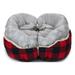 Vibrant Life Cuddler Small Cat / Dog Bed Gift Set Red/Black Buffalo and Grey Snow Flake