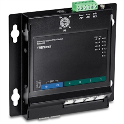 TRENDnet TI-PG62F 6-Port PoE+, Industrial Gigabit Wall-Mounted Front Access Switch Image