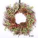 The Holiday Aisle® 24" Winter Christmas Front Door Sunburst Wreath, Snowed Red Berry Pinecone Wreath /Twig in Brown | 24 H x 24 W x 6 D in | Wayfair